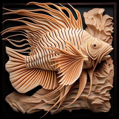 3D model Indian lionfish fish (STL)